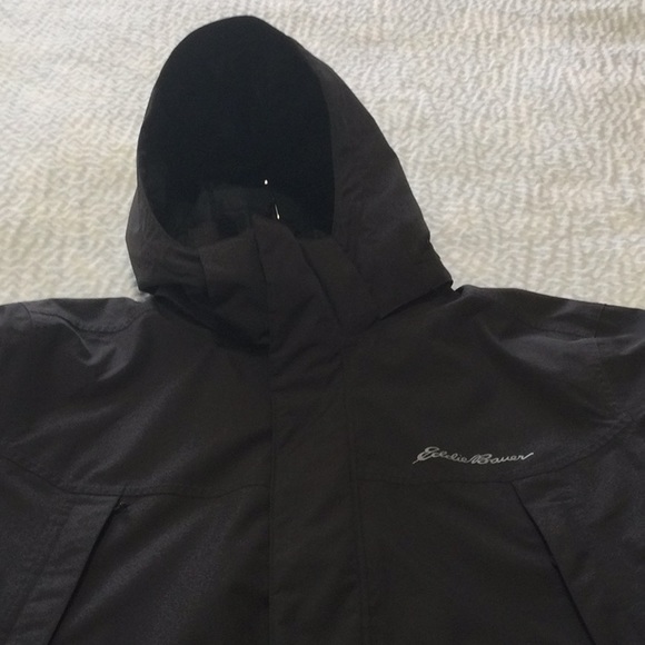 EUC Mens Eddie Bauer XL Gray/Black Weatheredge Coat - Picture 3 of 16